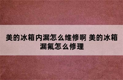 美的冰箱内漏怎么维修啊 美的冰箱漏氟怎么修理